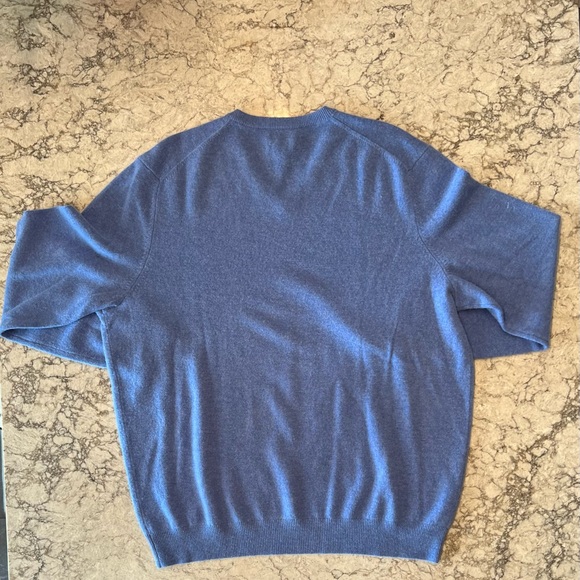 Club Room 100% Cashmere Men’s V-Neck Sweater - XXL Navy Heather Blue Tone - Picture 3 of 9